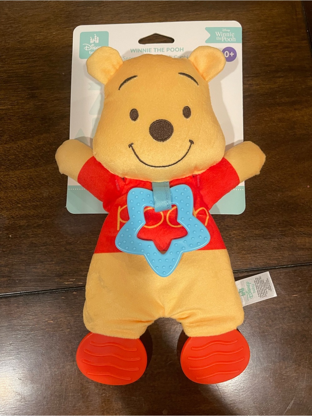Disney Winnie the Pooh Plush with Red Shirt & Blue Teether